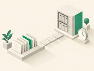 Izometryczna grafika przedstawiająca retencję dokumentów