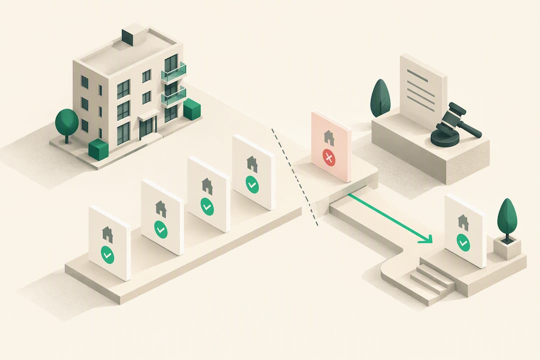Geometryczna ilustracja etapów odzyskiwania czynszu