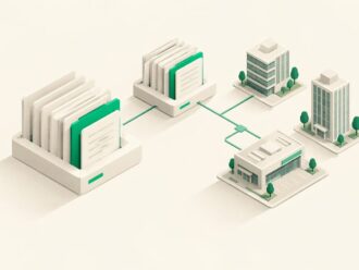 Abstrakcyjna ilustracja zorganizowanego repozytorium dokumentów